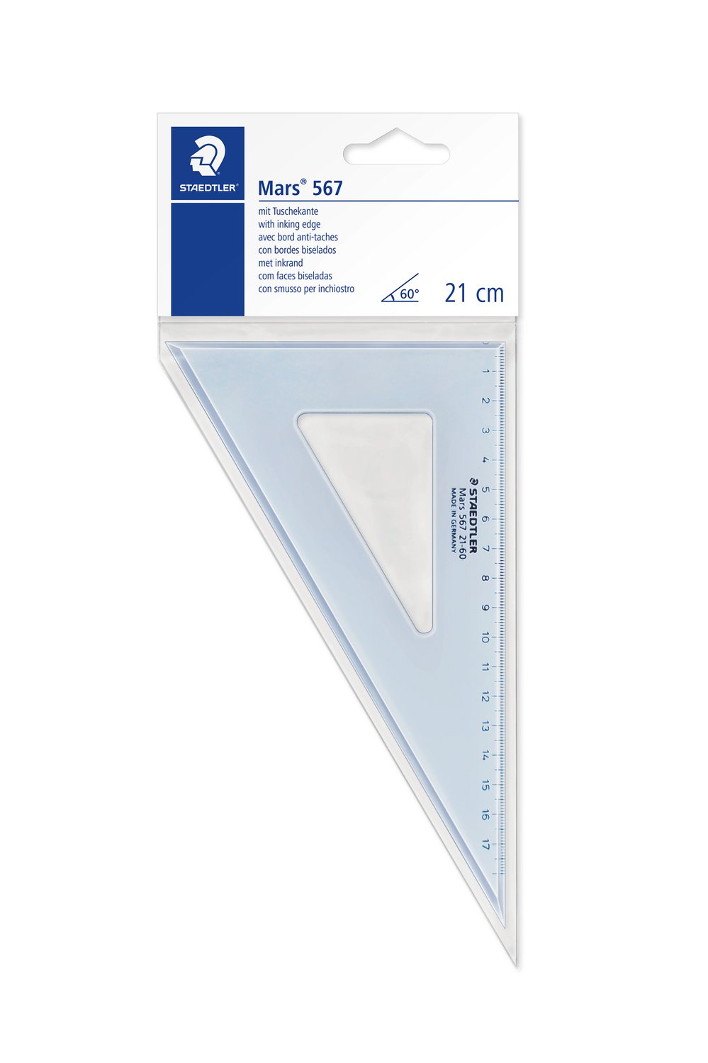 Mars® 567 Set square Single product 60°/30°, length 21 cm