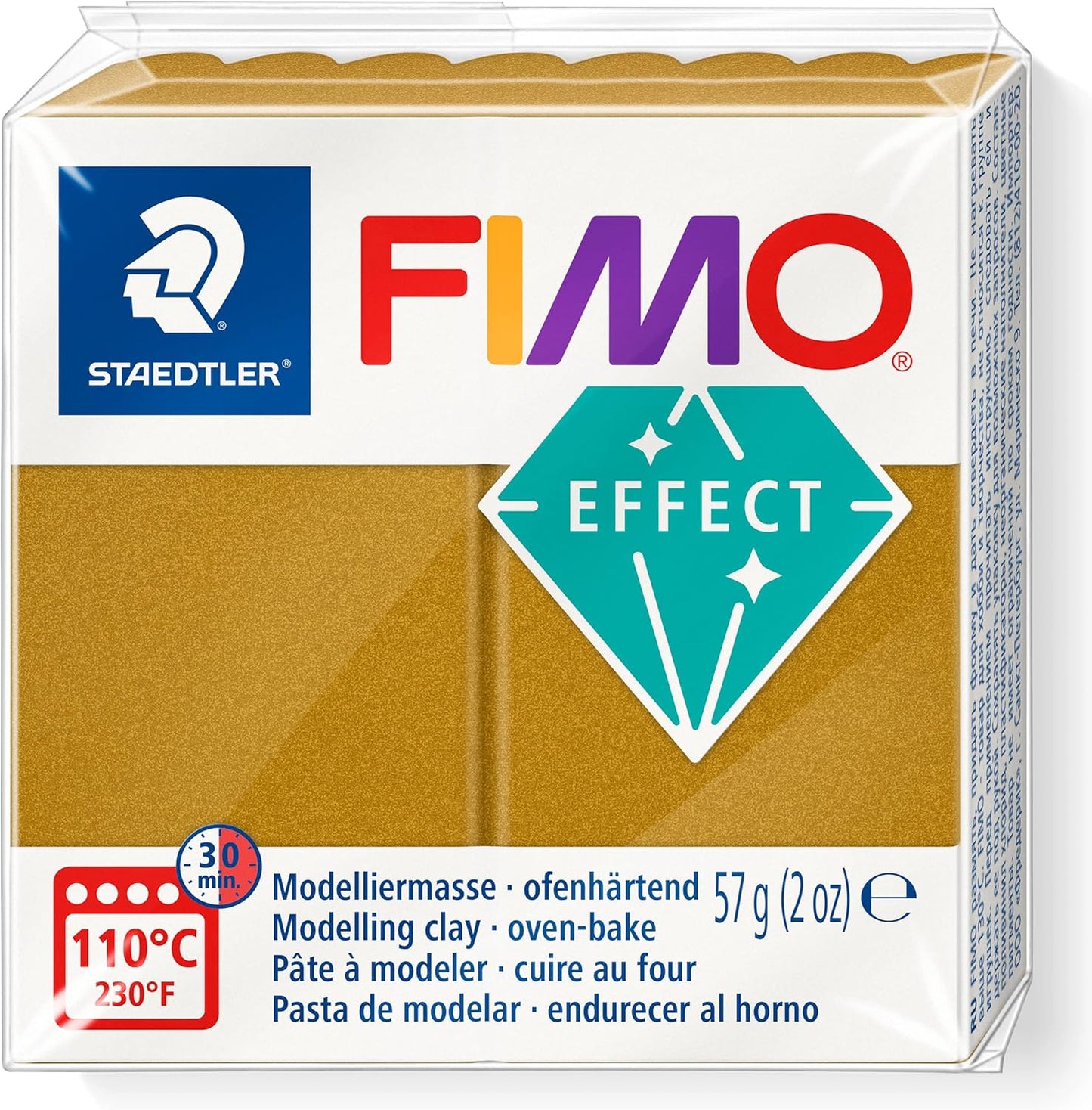 STAEDTLER FIMO Effect Oven-Bake Modelling Clay - Metallic Gold 57g