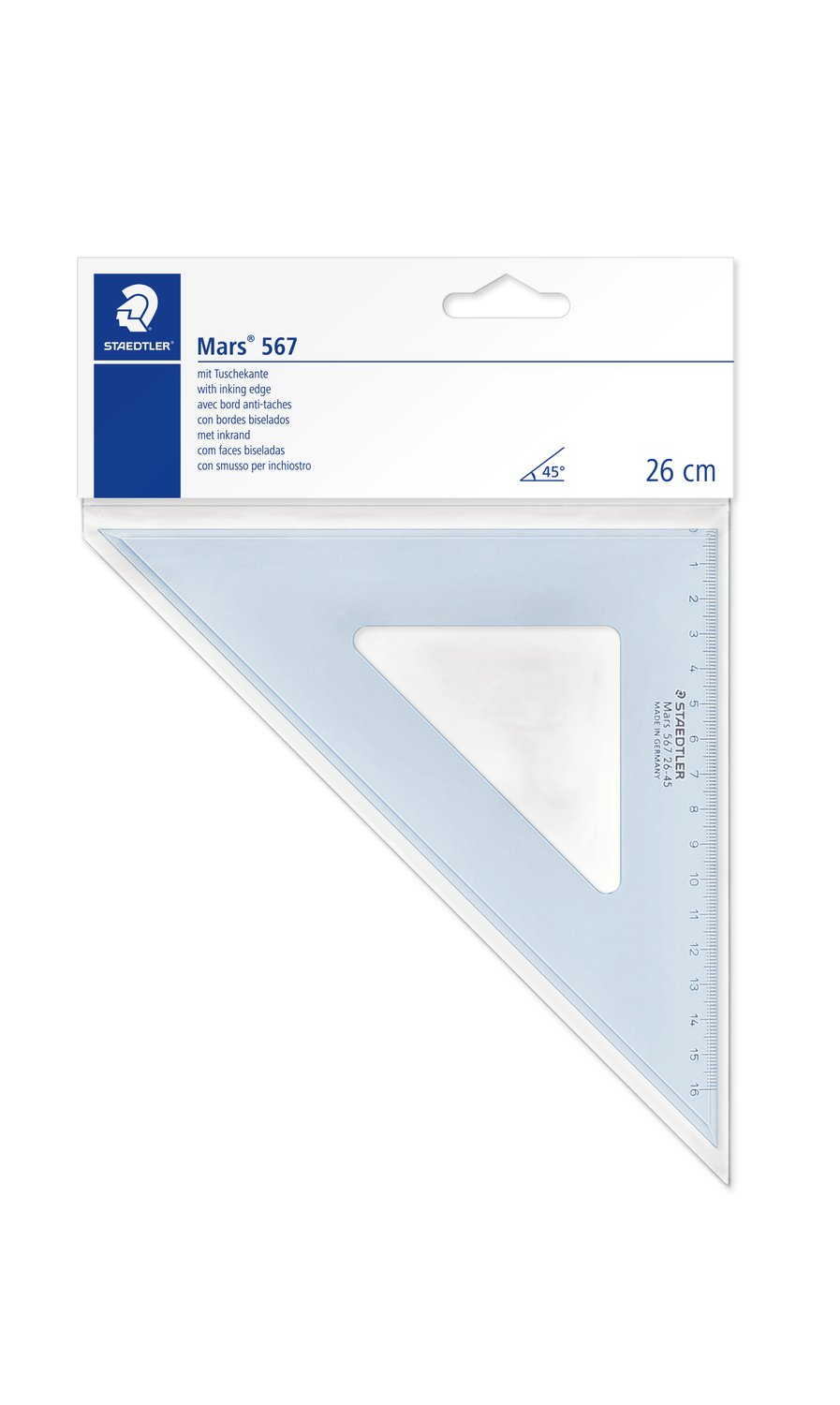 Mars® 567 Set square Single product 45°/45°, length 26 cm